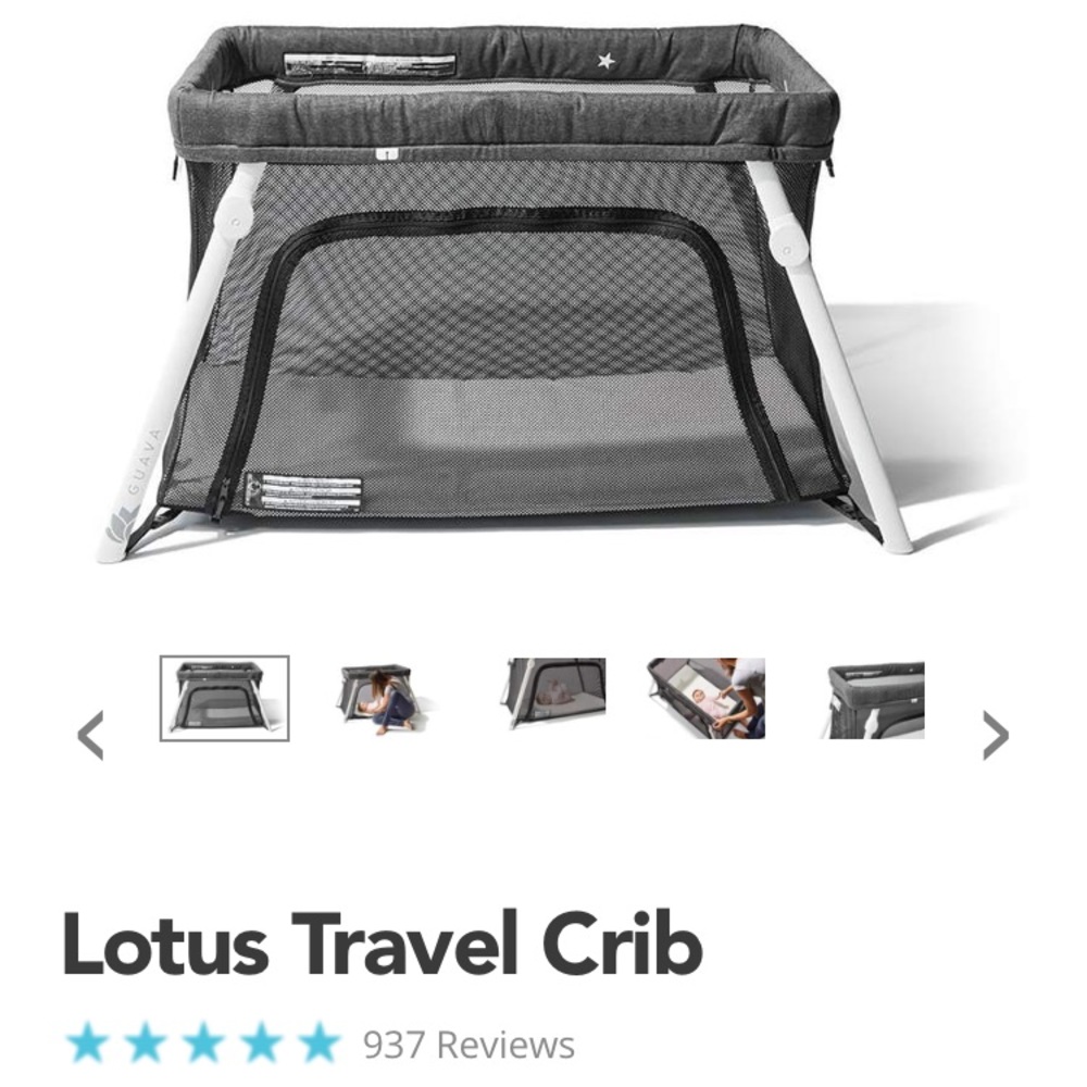 Guava Family Lotus Travel Crib & Bassinet Set